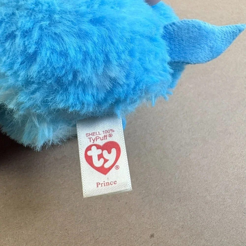 Ty Puff Prince Husky Plush Blue Dog Ball Toy Ty Beanie Ballz Rare Cute